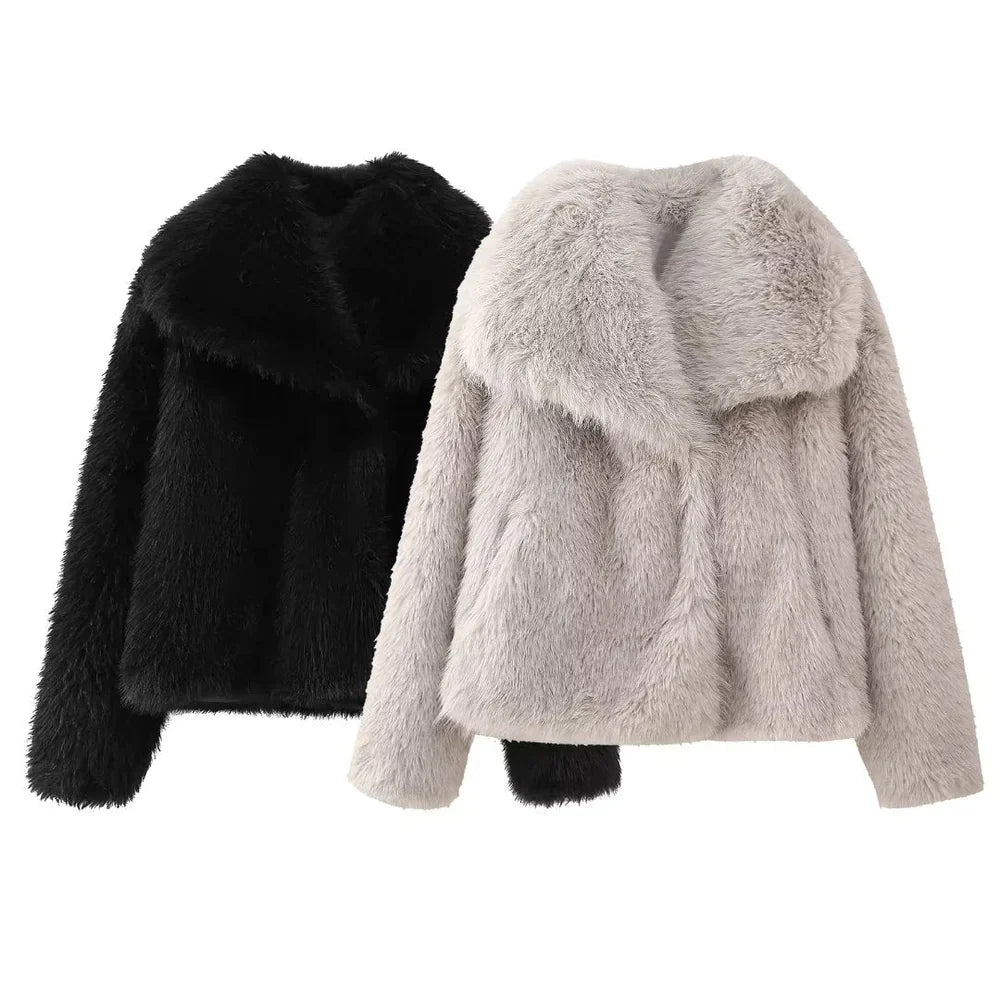 Lillymoda | Alice - Pelzige Cropped Winterjacke für Frauen