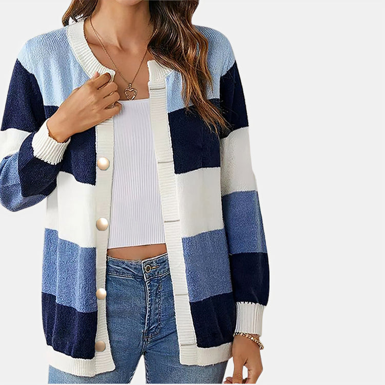 Sheryle | Damen Warme Lässiger Strickjacke | Knopf Daunen