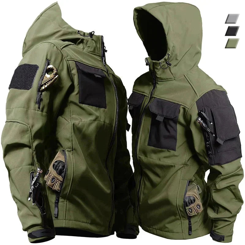 Outdoor-Jacke – wasserdicht – mit Kapuze – Windbreaker-Jacke – Softshell-Jacke für Herren