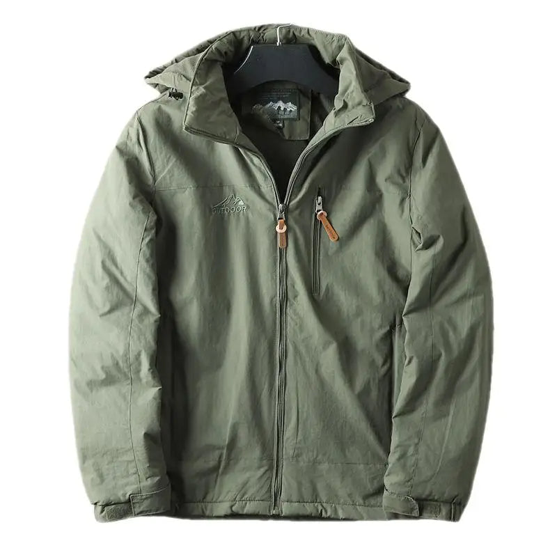 Parka-Jacke – mit Kapuze – mit Fleece gefüttert – Outdoor-Jacke – Winterjacke für Herren