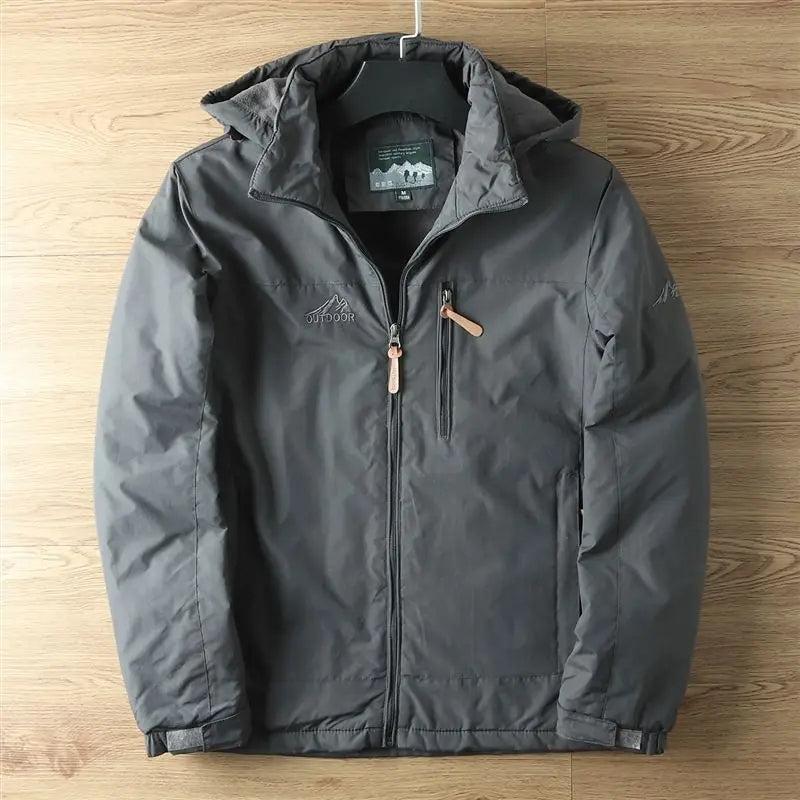 Parka-Jacke – mit Kapuze – mit Fleece gefüttert – Outdoor-Jacke – Winterjacke für Herren