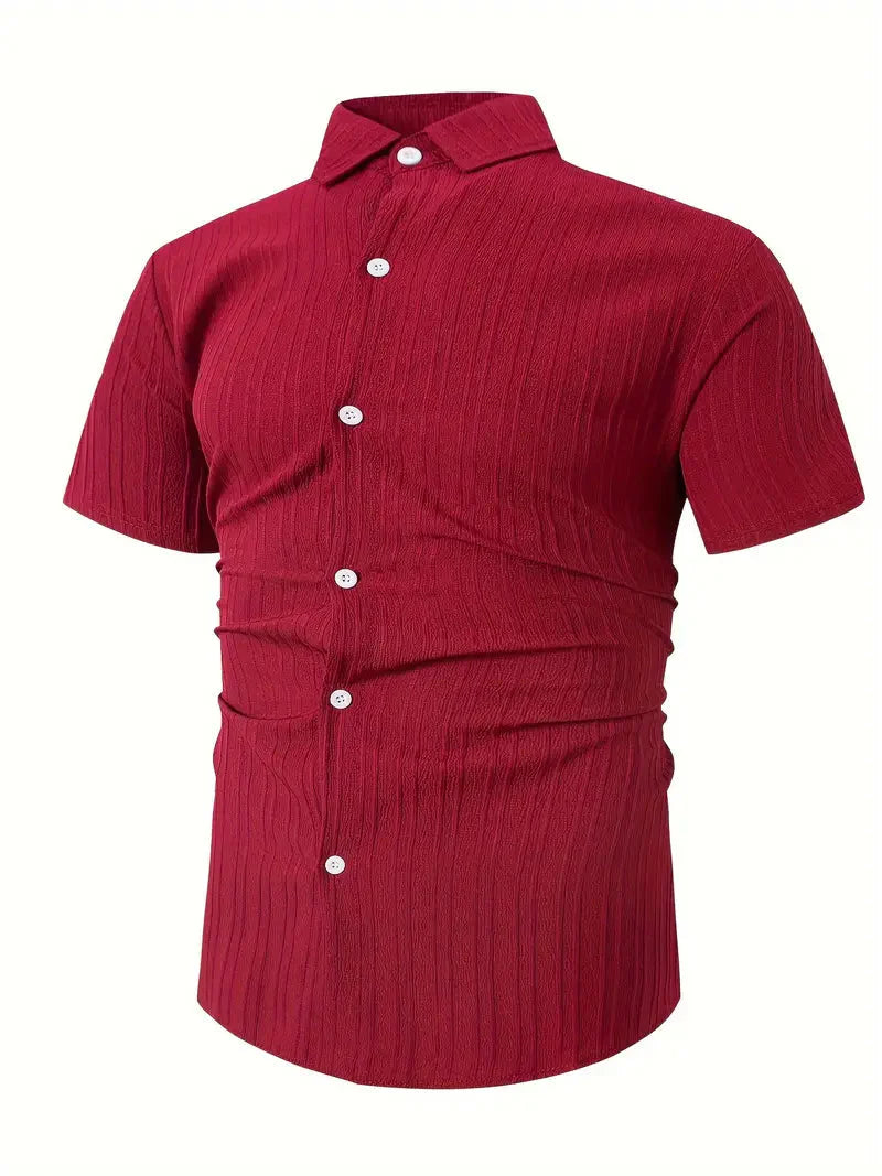Perry-T-Shirt | Kurzärmeliges Button-up-Hemd für Männer