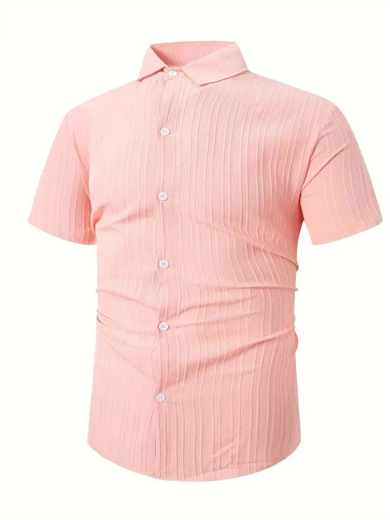 Perry-T-Shirt | Kurzärmeliges Button-up-Hemd für Männer