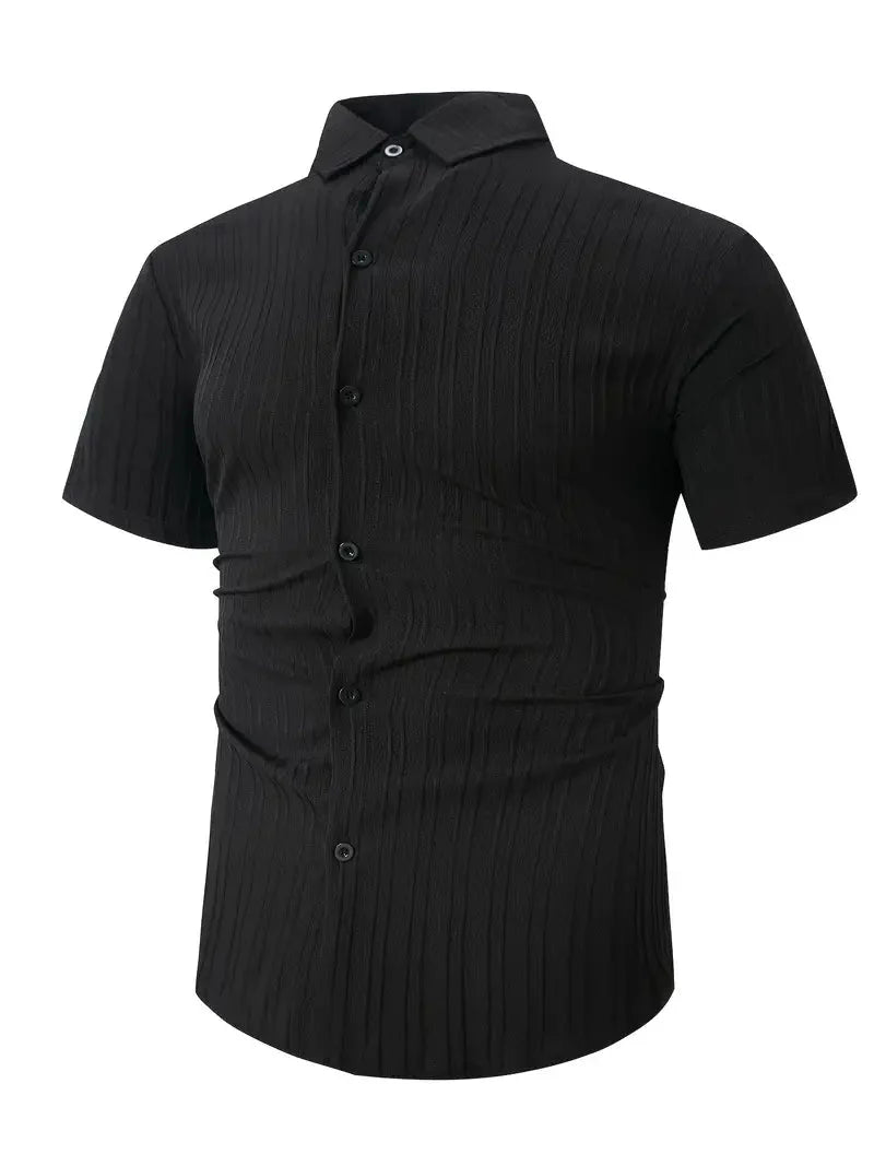 Perry-T-Shirt | Kurzärmeliges Button-up-Hemd für Männer
