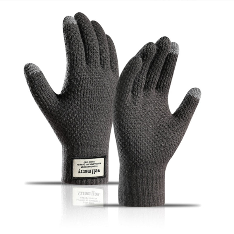 Handschuhe aus warmem Strick für Touchscreen und Radfahren