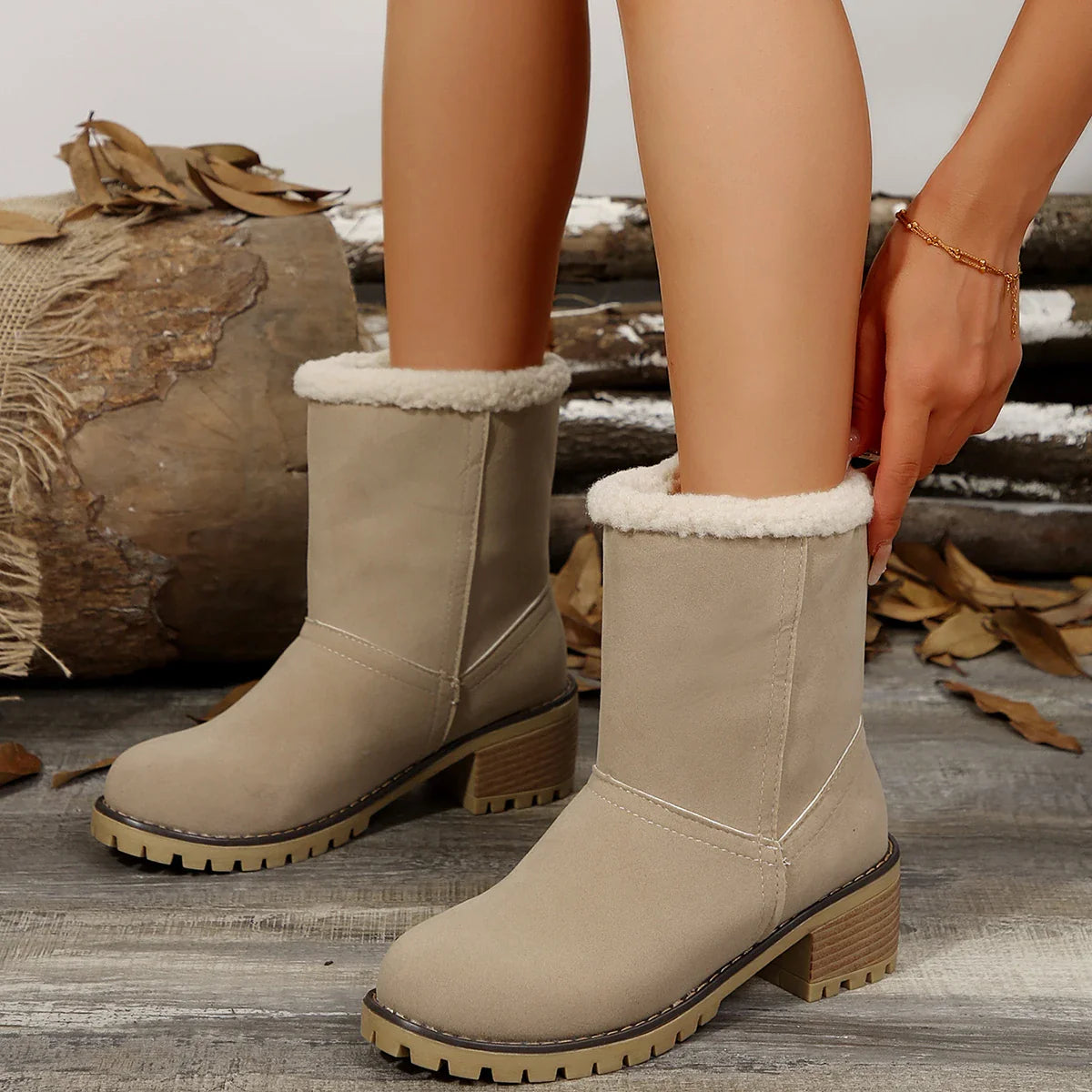 Lillymoda | Baylee - Bequeme runde Winterstiefel