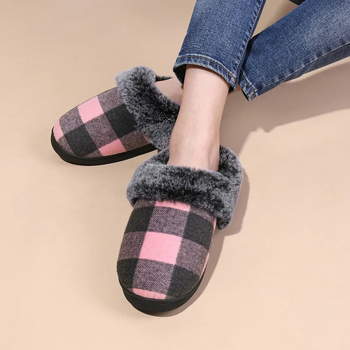 Lillymoda | Cozy Plaid - dicke gemütliche Fleece-Pantoffeln