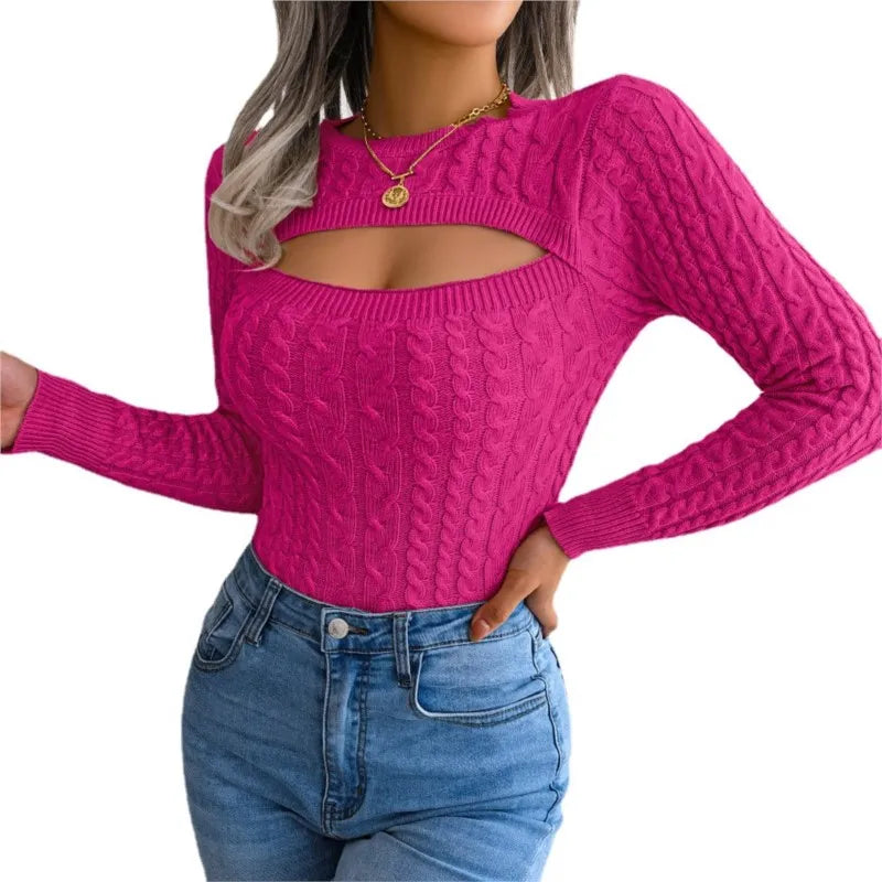 Lillymoda | Izabel - Lässiger Strickpullover mit Hohlmuster