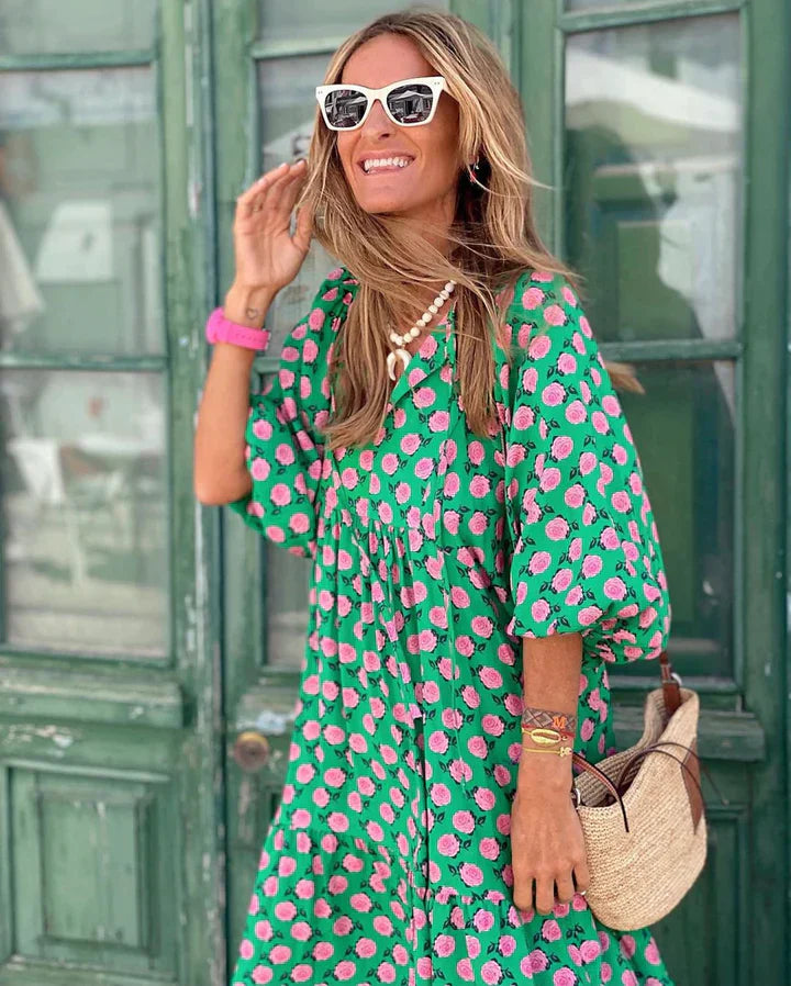 Lillymoda | Carmen - Lässiges bedrucktes Kleid mit fließendem Schnitt