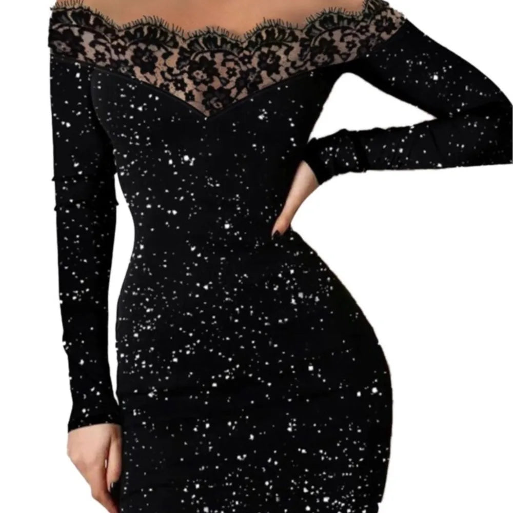 Lillymoda | Emely - Schulterfreies Paillettenkleid für Frauen