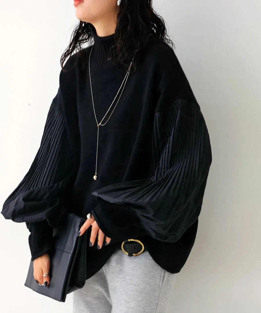 Lillymoda | Jaycee - Pullover mit Plissee-Laternenärmeln