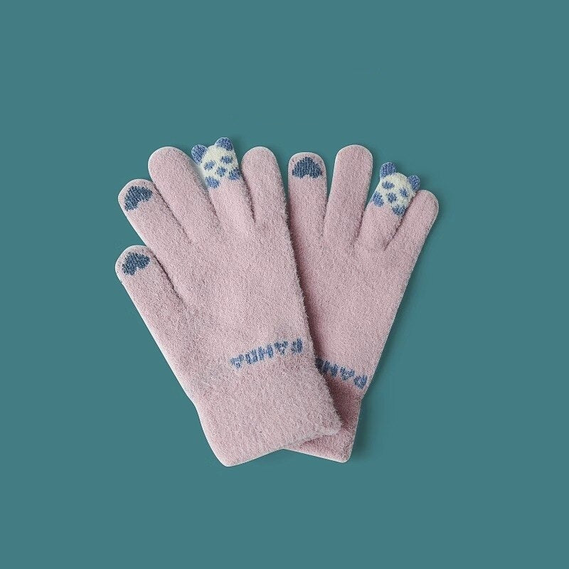 Handschuhe | Elegante und warme Baumwollhandschuhe mit Plüschfutter und Touchscreen-Funktion, perfekt fürs Radfahren