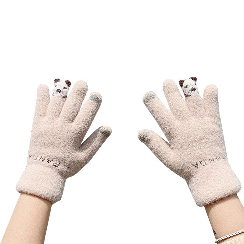 Handschuhe | Elegante und warme Baumwollhandschuhe mit Plüschfutter und Touchscreen-Funktion, perfekt fürs Radfahren