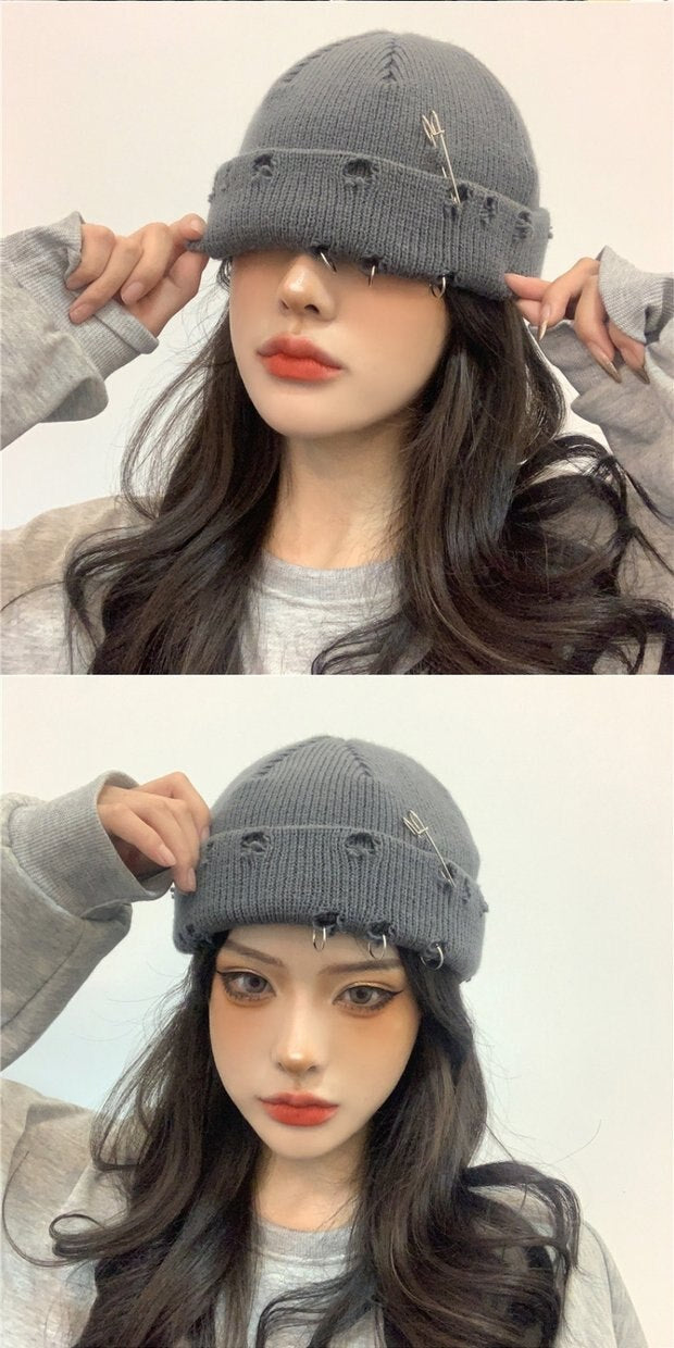 Warme und dicke Hip-Hop Skullcap für Frauen in modischer Kleidung