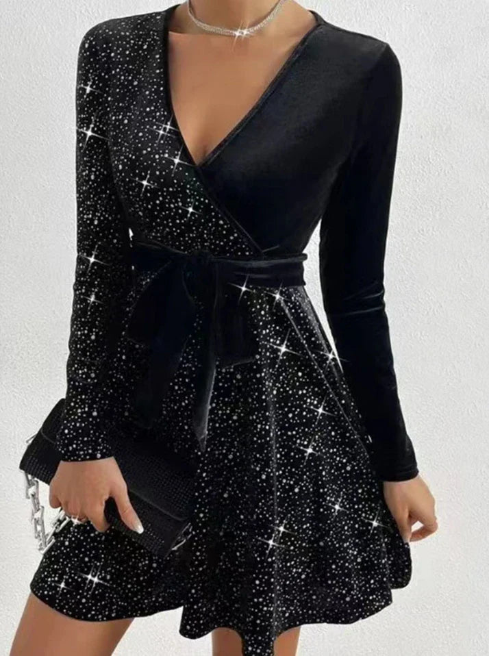 Lillymoda |  Sofia - Schickes Kleid mit Paillettenbesatz