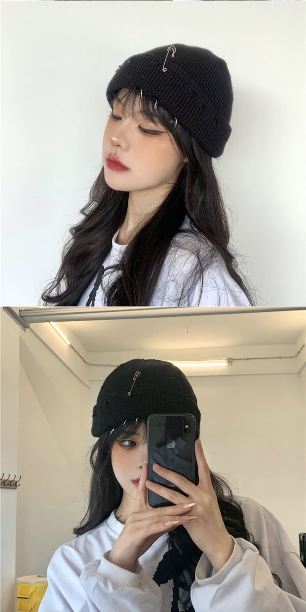 Warme und dicke Hip-Hop Skullcap für Frauen in modischer Kleidung