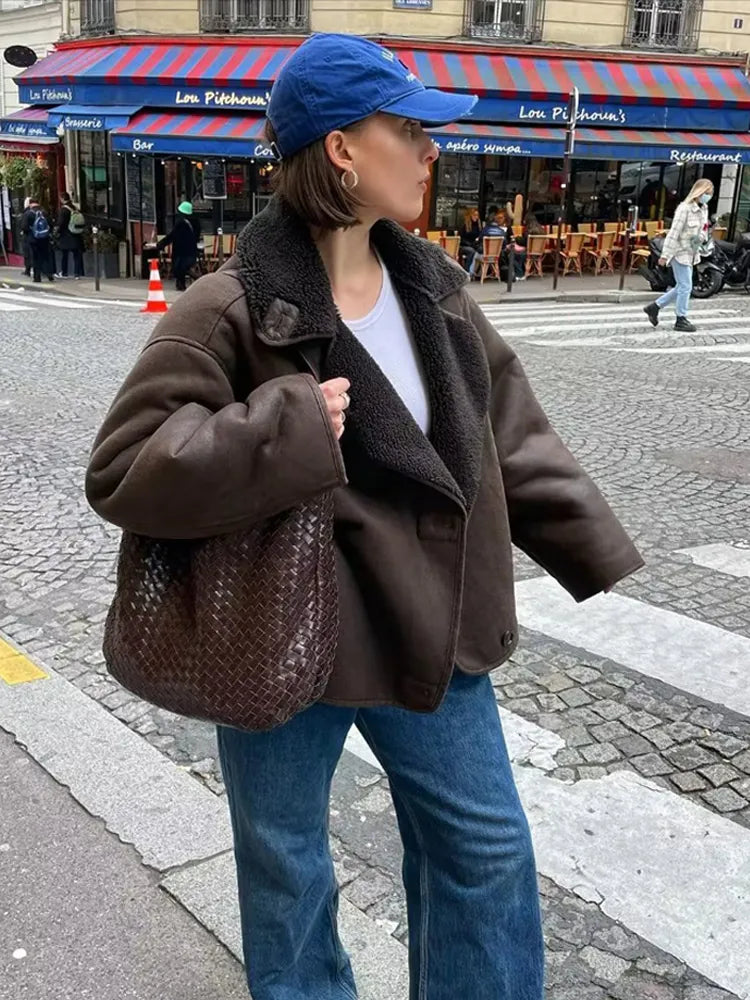 Lillymoda | Camila - Stylischer Winter-Ledermantel