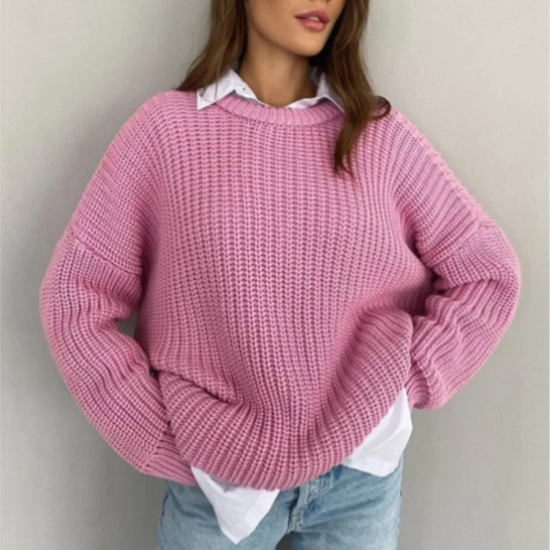 Lillymoda | Jolene – eleganter O-Ausschnitt Strickpullover