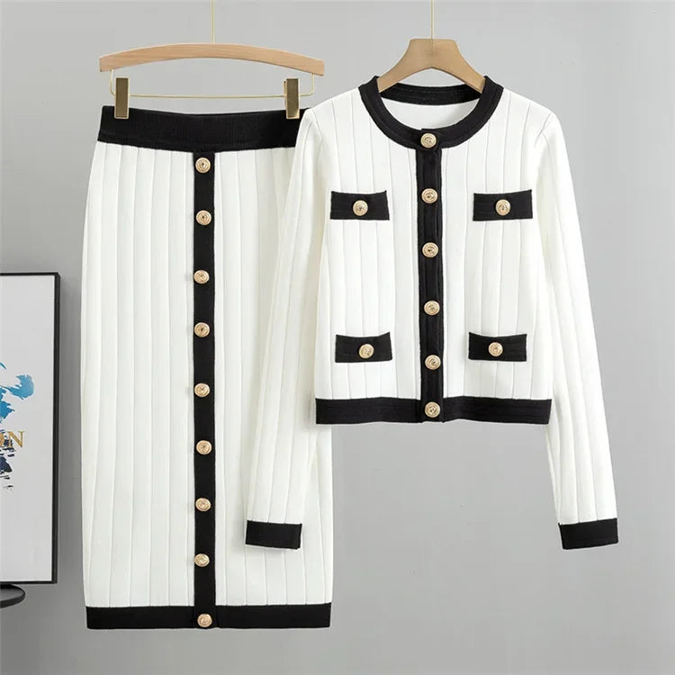 Lillymoda | Isabela - Vintage-Strick-Set [Blazer+Rock]