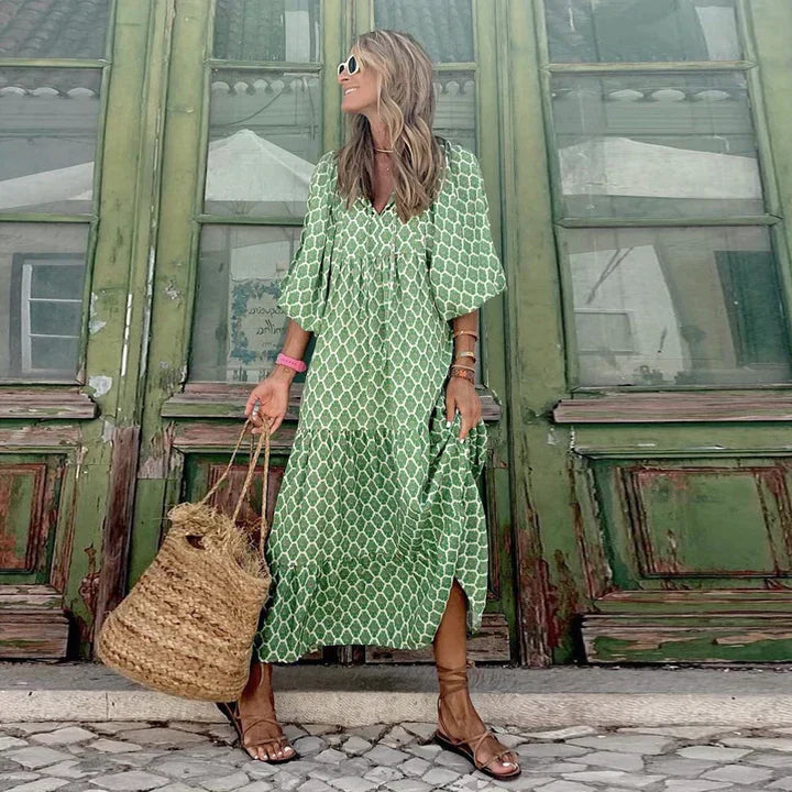 Lillymoda | Carmen - Lässiges bedrucktes Kleid mit fließendem Schnitt