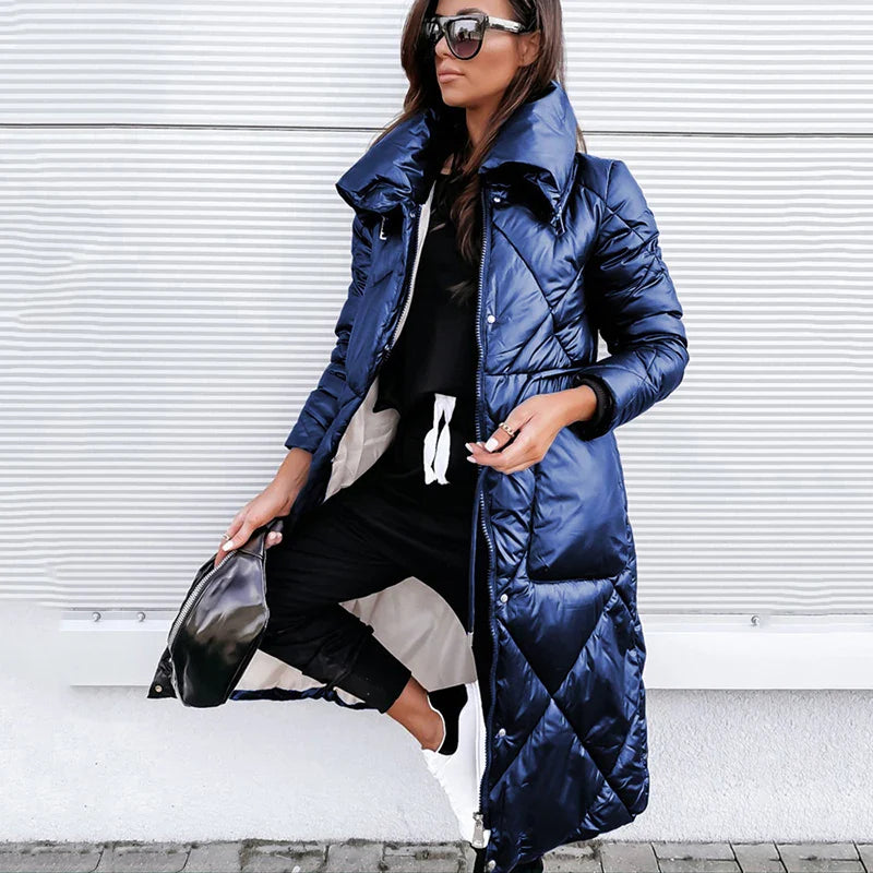 Lillymoda | Ella - Lange Wattierte Jacke für Frauen