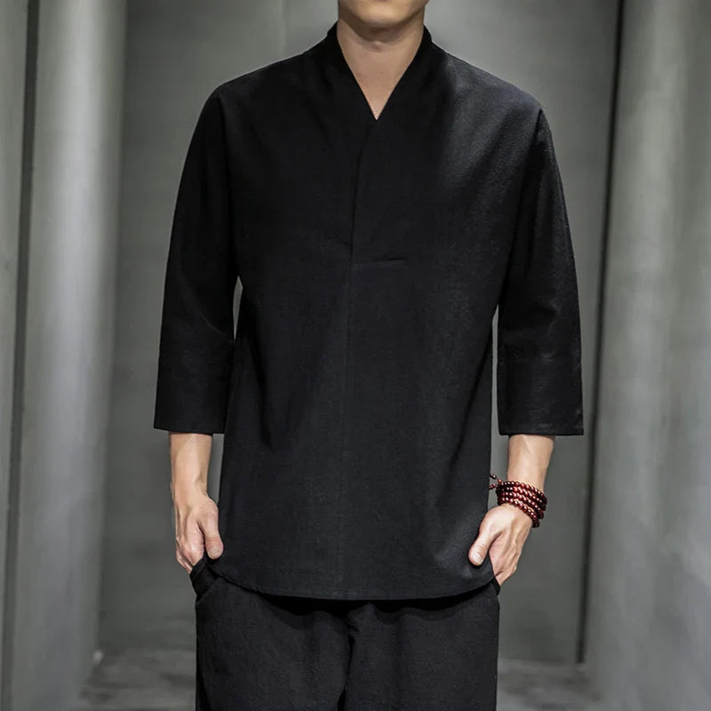 ZhenShan Traditionelles Herren-Kimono-Shirt