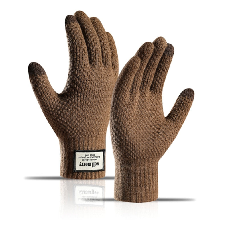 Handschuhe aus warmem Strick für Touchscreen und Radfahren