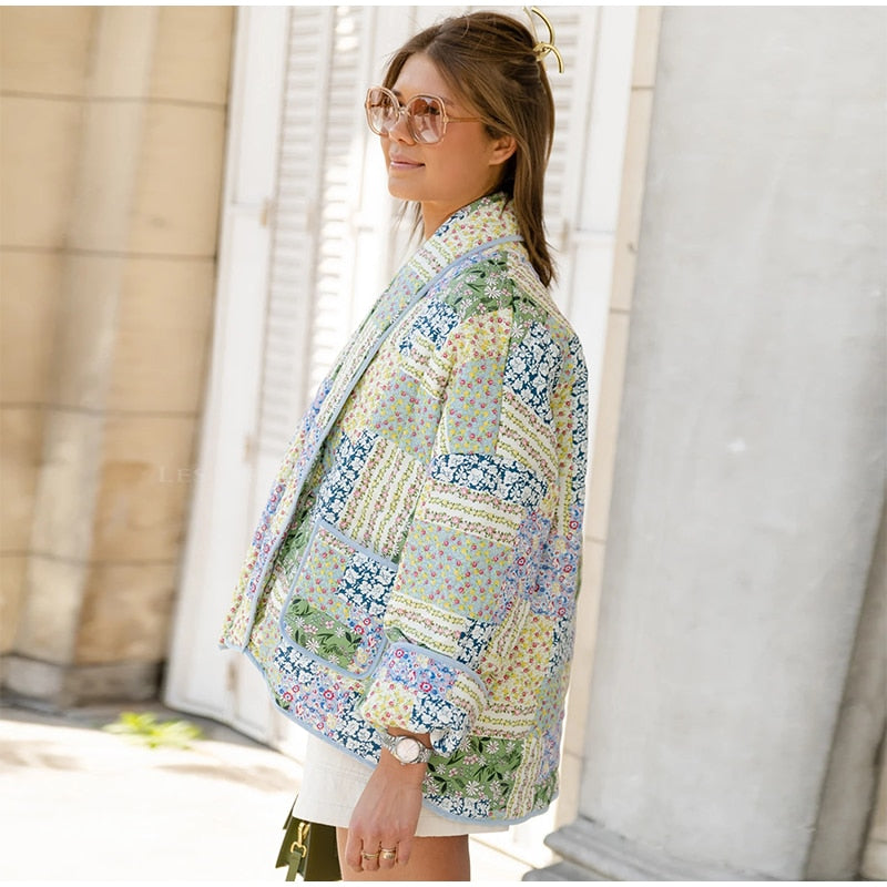 Lillymoda | Beatriz – lässige Patchwork-Steppjacke