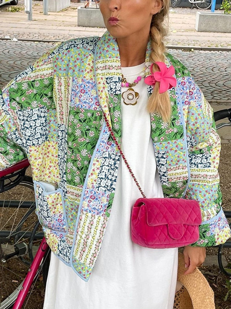 Lillymoda | Beatriz – lässige Patchwork-Steppjacke