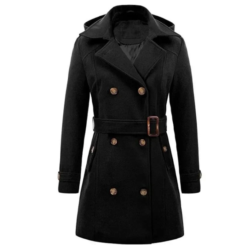 Desire Mantel | Eleganter, halblanger Wintermantel mit Kapuze für Damen