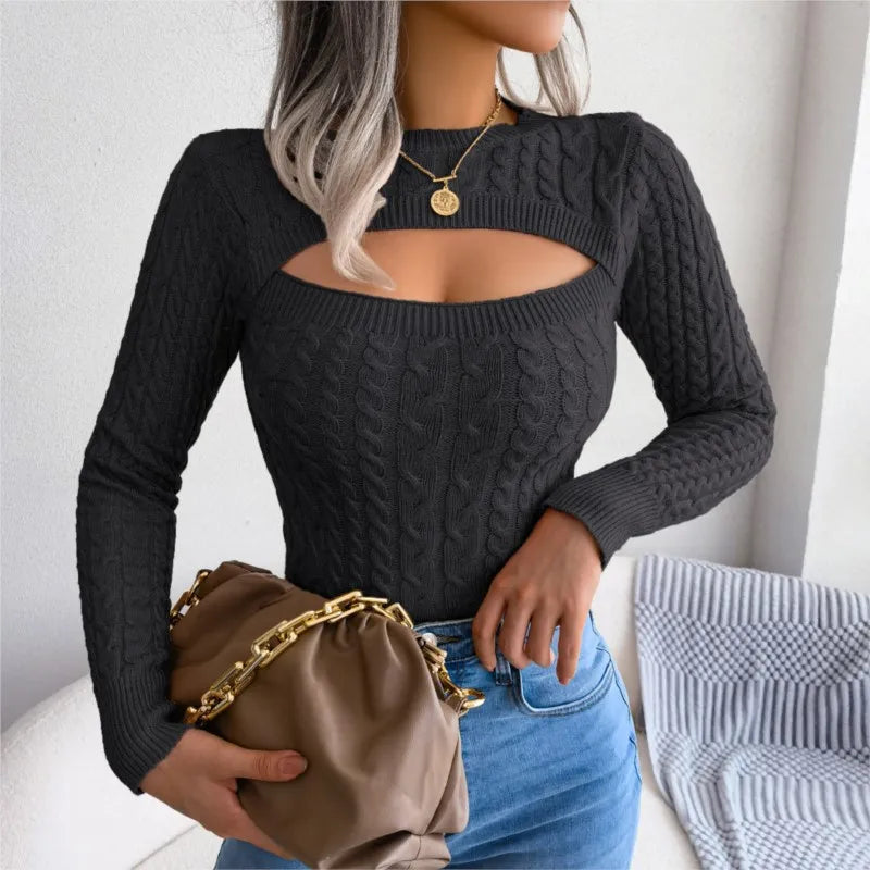 Lillymoda | Izabel - Lässiger Strickpullover mit Hohlmuster