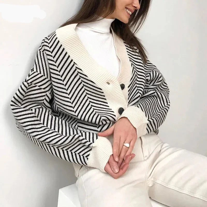 Lillymoda | Addilynn - Weicher Gestreifter Strickpullover