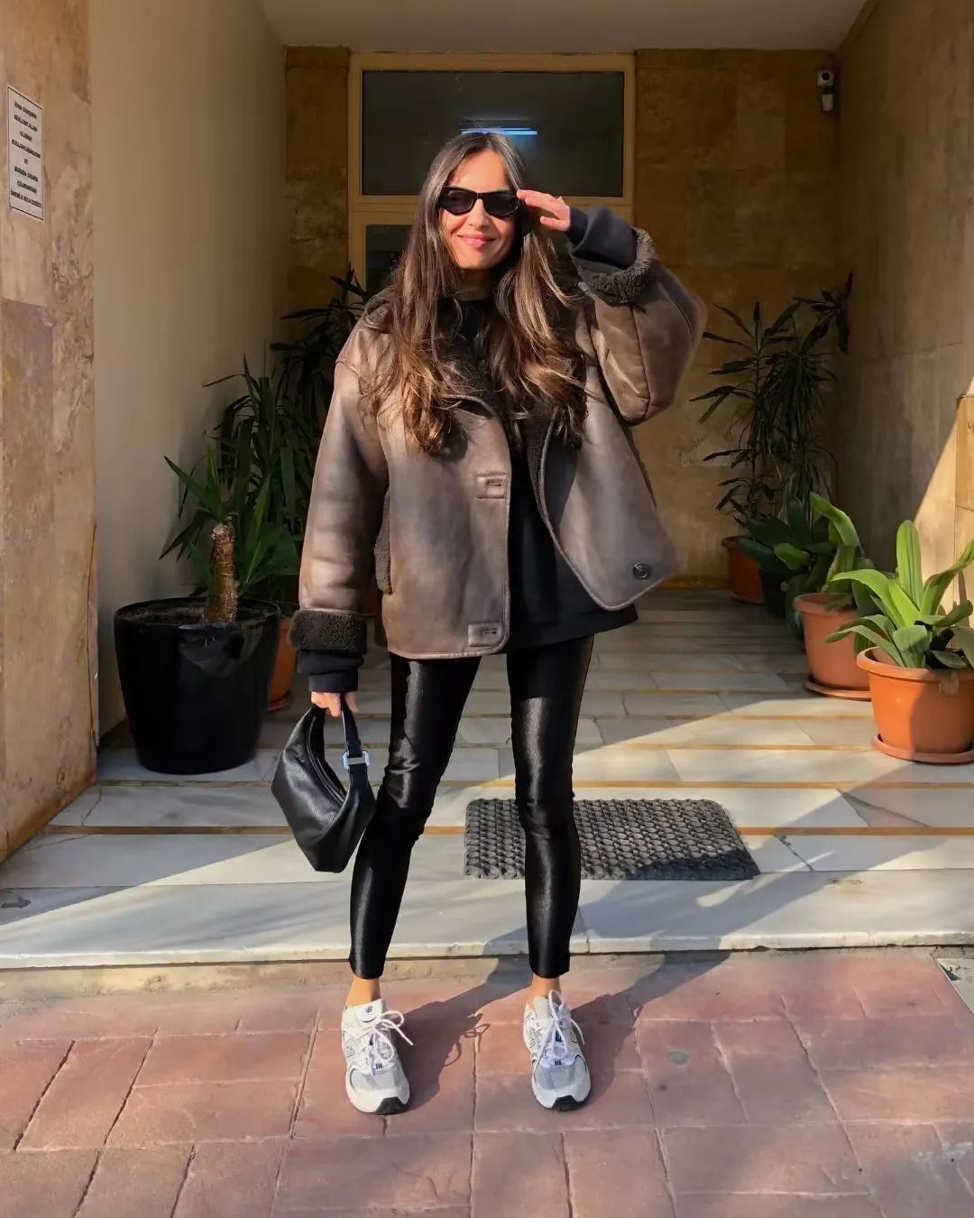 Lillymoda | Camila - Stylischer Winter-Ledermantel