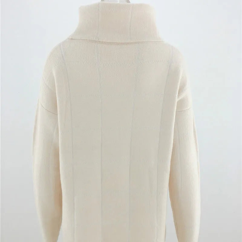 Lillymoda | Abigail - Stylischer Rollkragenpullover mit Karomuster