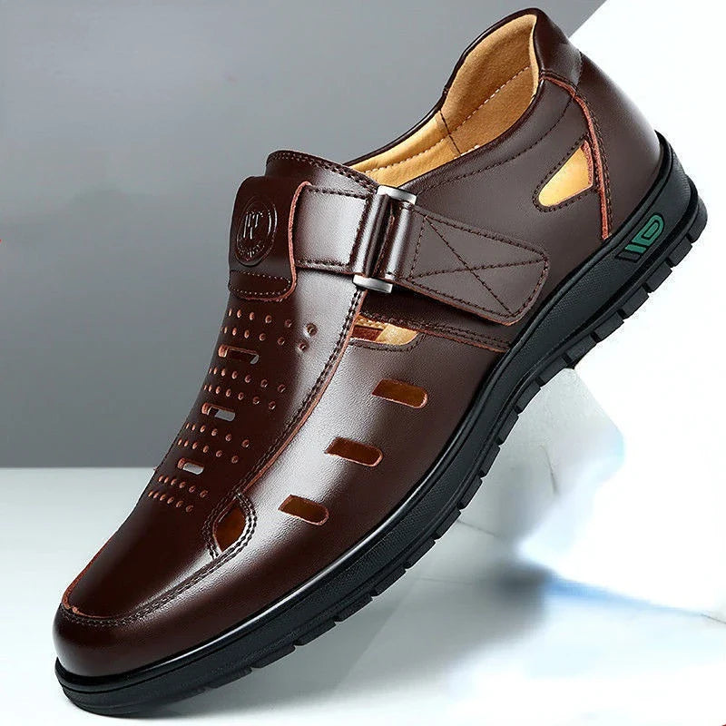 Ole - Herren Anti-Rutsch Weiche Lederschuhe
