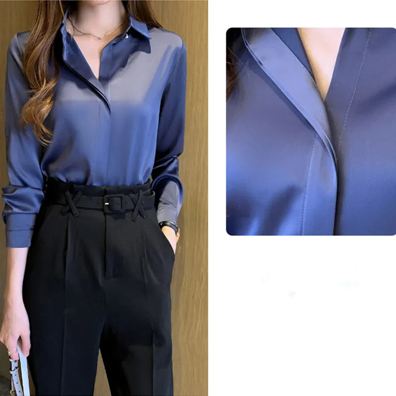 Lillymoda | Amanda - Stilvoll Elegante Satinbluse