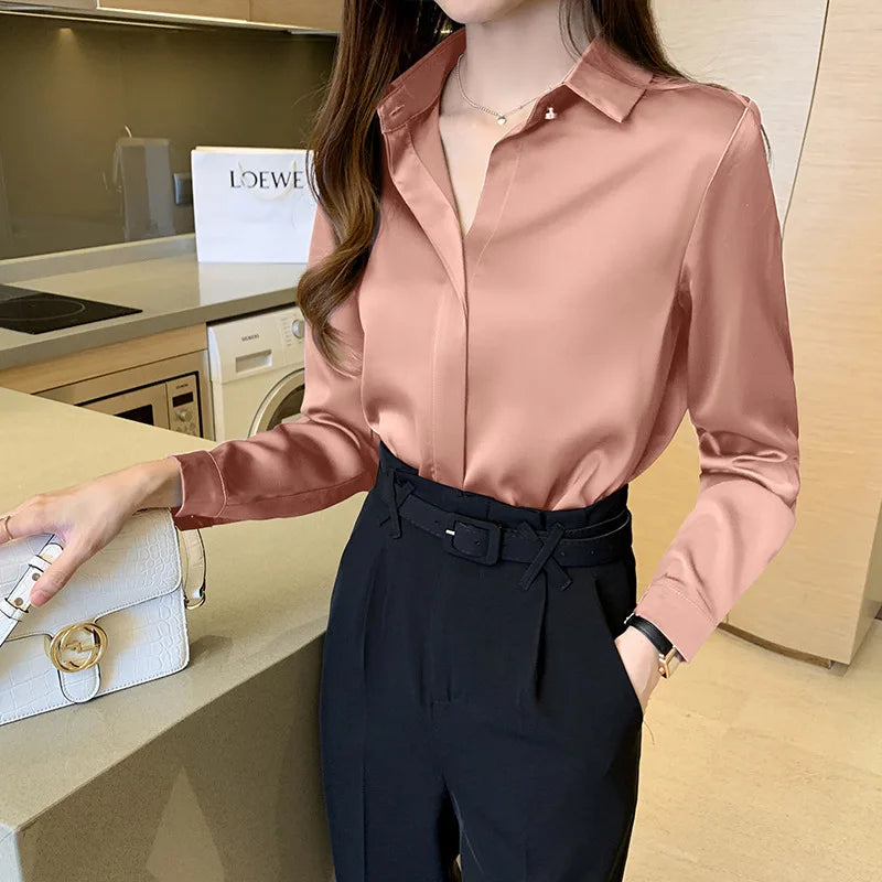 Lillymoda | Amanda - Stilvoll Elegante Satinbluse