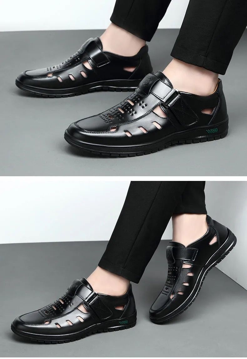 Ole - Herren Anti-Rutsch Weiche Lederschuhe