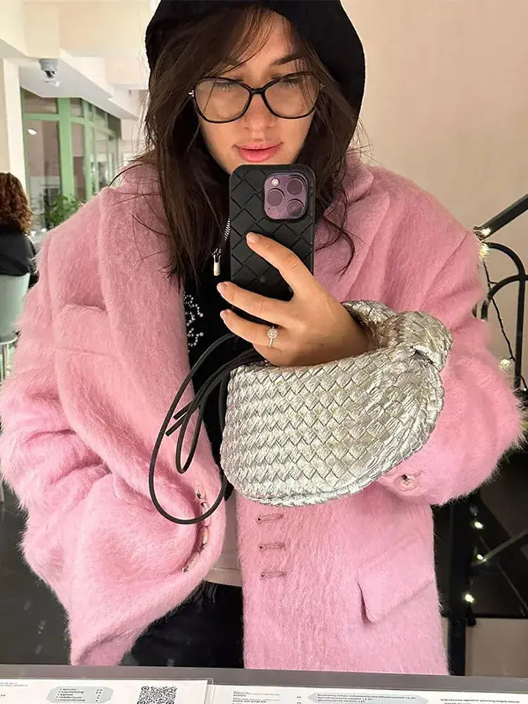 Lillymoda | Andera - Plüsch Wintermantel mit Taschen für Damen