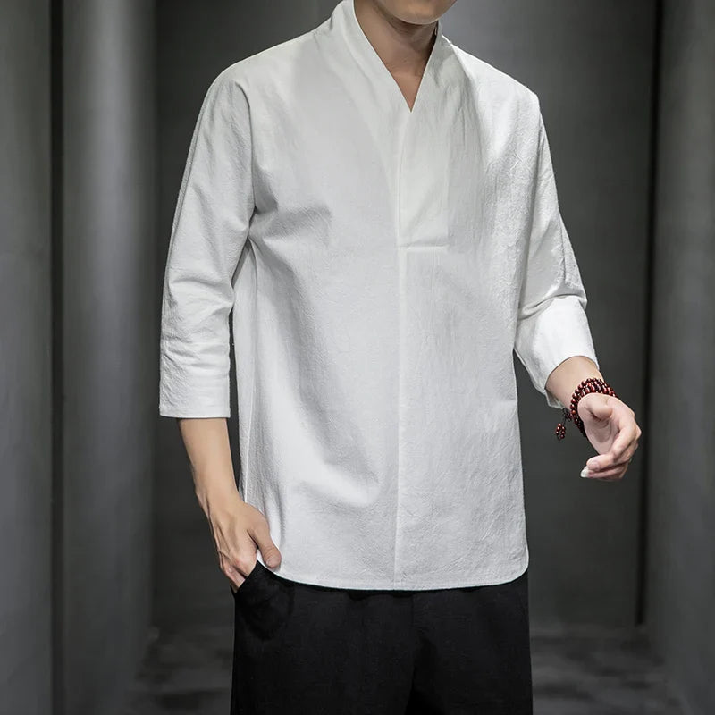 ZhenShan Traditionelles Herren-Kimono-Shirt