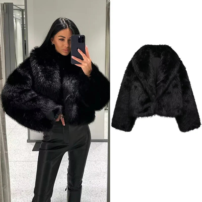Lillymoda | Ariella - Plüsch Winter Pelzmantel