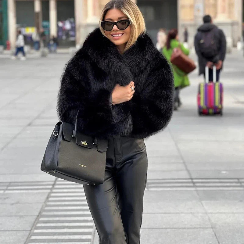 Lillymoda | Ariella - Plüsch Winter Pelzmantel