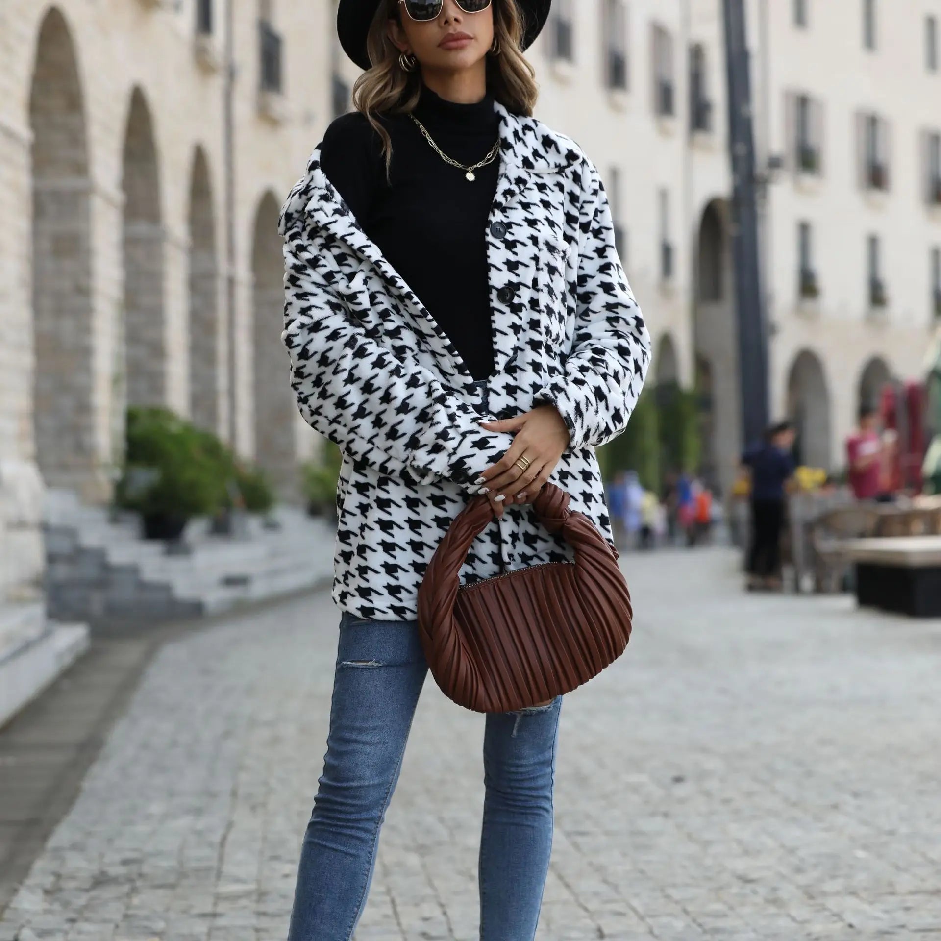 Lillymoda | Alana - Lange Jacke mit Flanellkragen