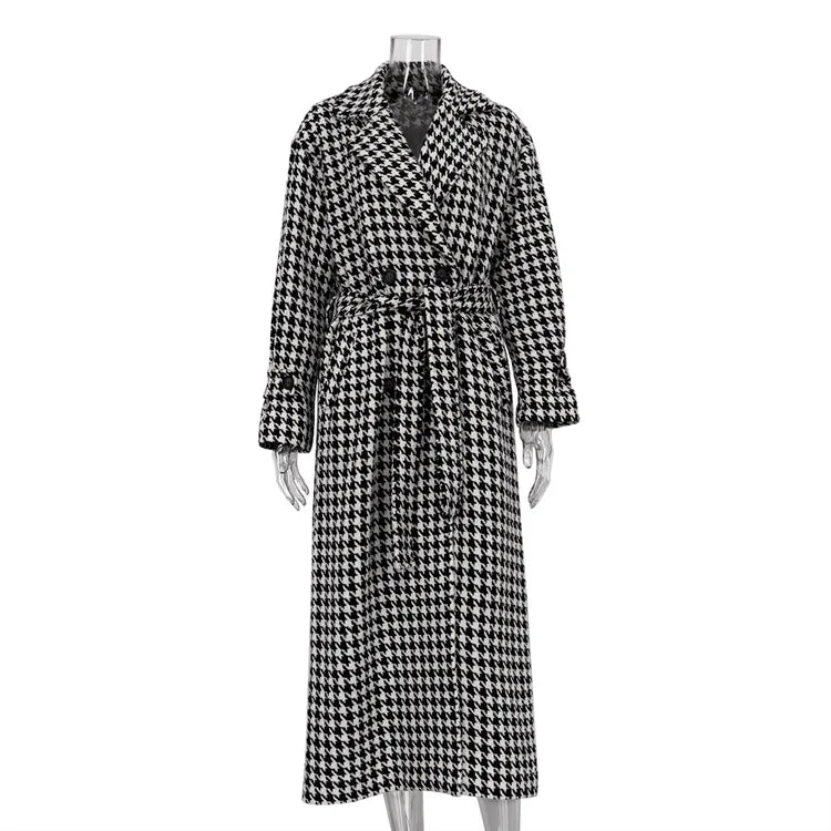 Lillymoda | Abigail – Eleganter langer karierter Mantel