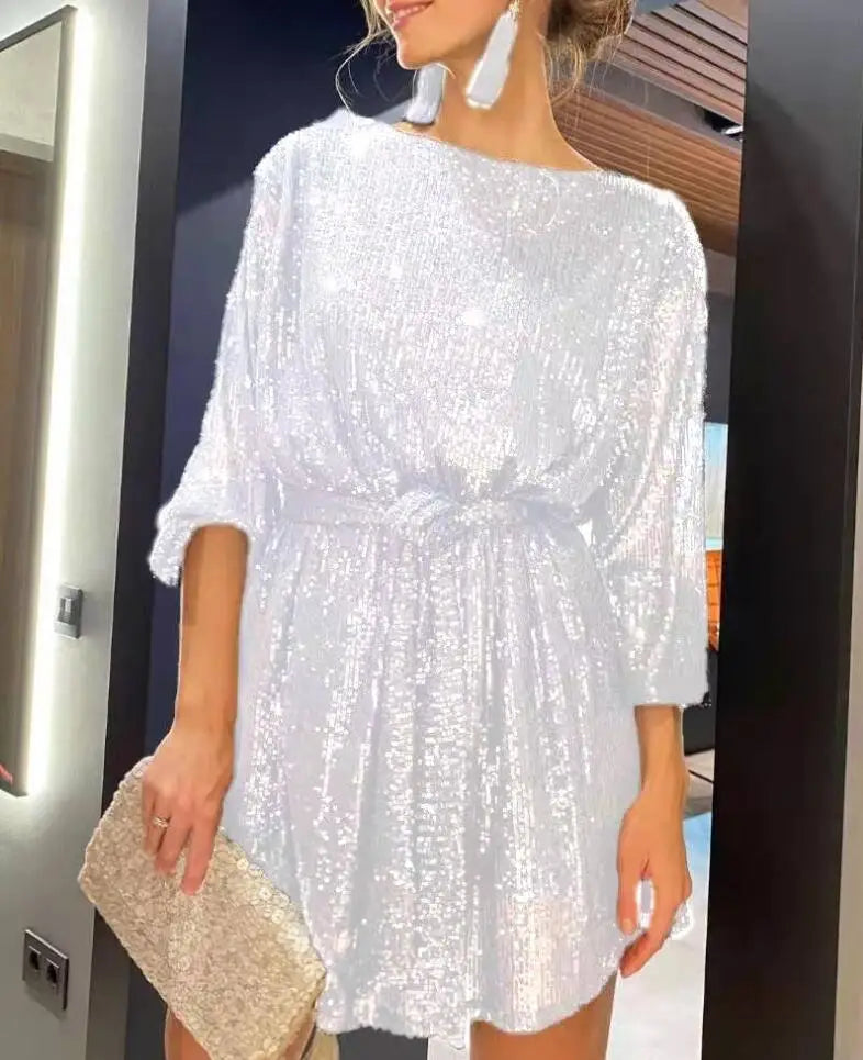 Lillymoda | Arielle - Sprakling Langärmeliges Kleid für Frauen