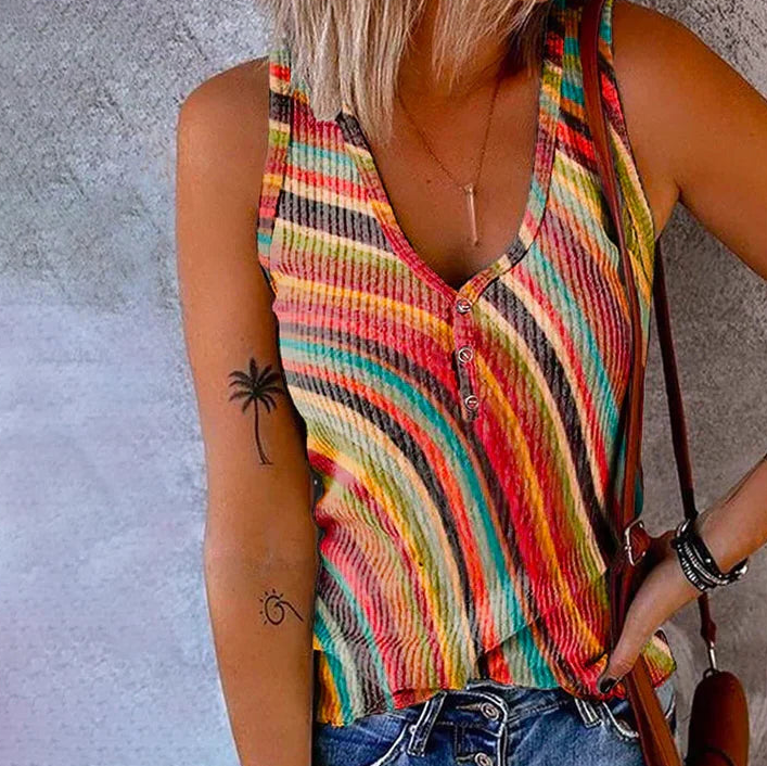 Lillymoda | Corinne - Gestricktes Tanktop mit Streifen