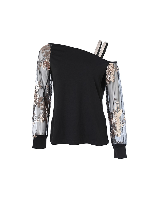 Darlin – Kaltes Tank-Top mit Florale Pailletten