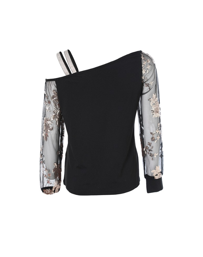 Darlin – Kaltes Tank-Top mit Florale Pailletten