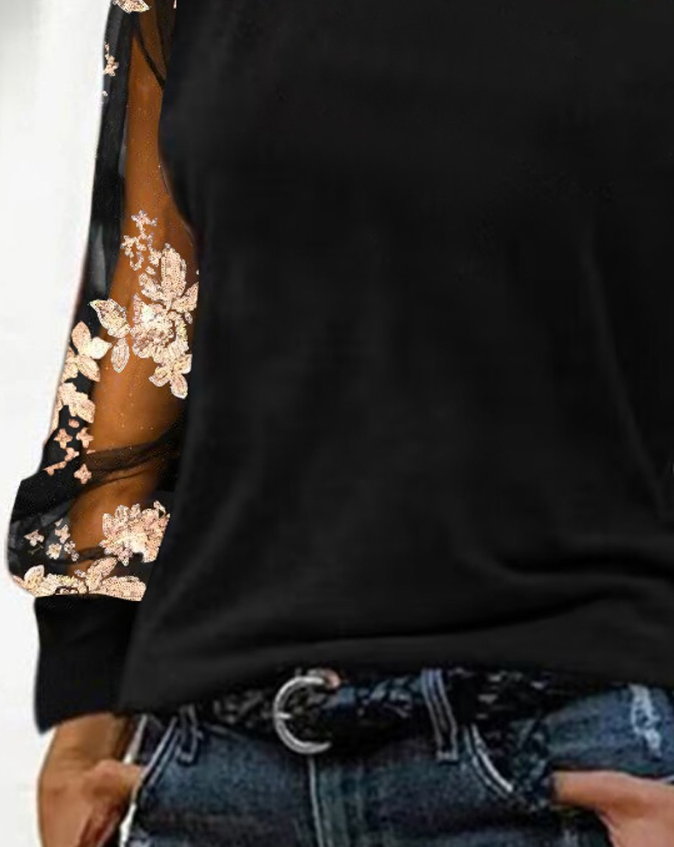 Darlin – Kaltes Tank-Top mit Florale Pailletten