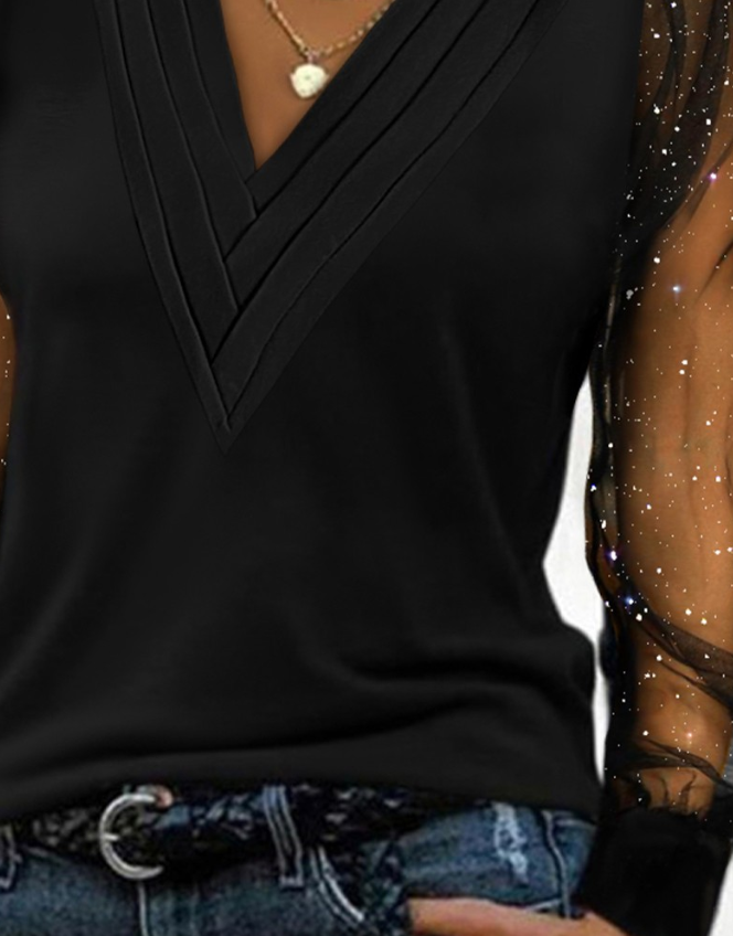 Darlin – Kaltes Tank-Top mit Florale Pailletten